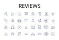 Reviews line icons collection. Feedback, Opinions, Assessments, Evaluations, Critiques, Thoughts, Ratings vector and