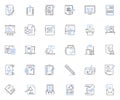 Revising line icons collection. Edit, Modify, Revamp, Redraft, Reframe, Transform, Improve vector and linear
