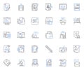 Revising line icons collection. Edit, Modify, Revamp, Redraft, Reframe, Transform, Improve vector and linear Royalty Free Stock Photo
