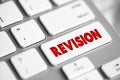 Revision button on keyboard, education concept background Royalty Free Stock Photo