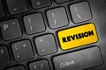 Revision button on keyboard, education concept background Royalty Free Stock Photo