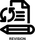 revision, correction, updating, editing, file, document outline icon