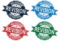 Revision sign or stamp set on white background, vector illustration