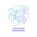 Revisit worldviews blue gradient concept icon Royalty Free Stock Photo