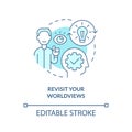 Revisit worldviews turquoise concept icon Royalty Free Stock Photo