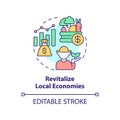 Revitalize local economies concept icon