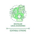 Revitalize local economies green concept icon