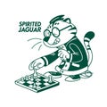 Revitalized Jaguar Playing Chess Royalty Free Stock Photo
