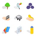 Revival icons set, isometric style Royalty Free Stock Photo