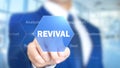 Revival, Man Working on Holographic Interface, Visual Screen Royalty Free Stock Photo