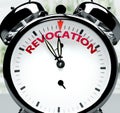 Revocation soon, almost there, in short time - a clock symbolizes a reminder that Revocation is near, will happen and finish