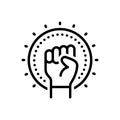 Black line icon for Revolt, rebellion and closed Royalty Free Stock Photo