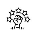 Black line icon for Revolt, rebellion and rights Royalty Free Stock Photo