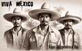 Revolucion Mexicana, Revolucion of Mexico, happy mexicans background, banner with copy space text, Royalty Free Stock Photo