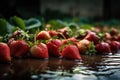 A Revolution in Farming: Hydroponic Strawberries Deliver Fresh, Red Fruits. Generative Ai