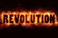 Revolution fire text flame flames burn burning hot explosion Royalty Free Stock Photo