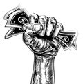 Revolution fist holding money concept Royalty Free Stock Photo