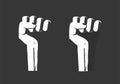 Revolution hand fist up as freedom power vector flat, propaganda rebel protest sign, radical strike concept, victory