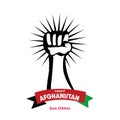 Revolution hand poster, Save Afghanistan sign, vector illustration