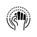 Black solid icon for Revolution, putsch and protest Royalty Free Stock Photo