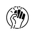 Black solid icon for Revolution, putsch and protest Royalty Free Stock Photo