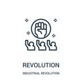 revolution icon vector from industrial revolution collection. Thin line revolution outline icon vector illustration