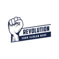 Revolution illustration for poster design. Clenched fist hand vector silhouette Royalty Free Stock Photo