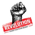 Revolution SocialProtest Creative Grunge Vector Concept on Rough Grunge Background Royalty Free Stock Photo