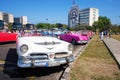 Revolution Square, Havana, Cuba - 30/03/2018: Retro cars in the parking