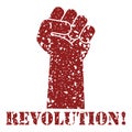 Revolution stamp. Fight For Your Right Motivation Poster Illustration Concept. Rough Vector Fist Illustration Design On Isolated