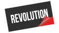 REVOLUTION text on black red sticker stamp Royalty Free Stock Photo