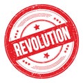 REVOLUTION text on red round grungy stamp Royalty Free Stock Photo