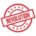 REVOLUTION text written on red vintage round stamp Royalty Free Stock Photo