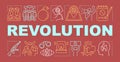 Revolution word concepts banner. Political uprising, social rebellion presentation, website. Isolated lettering