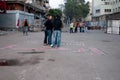 Revolutionaries in Tahrir Square. Royalty Free Stock Photo