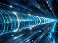 Revolutionary Data Transmission System: Glowing Tunnel Paves Way into the Future Royalty Free Stock Photo