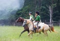 Revolutionary War Reenactors on Horseback