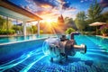 Revolutionize Your Pool Experience with a Variable Speed EcoFriendly Swimming Pool Pump Enjoy Lower Energy Bills Royalty Free Stock Photo