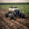 Revolutionizing Agriculture Robotics and Autonomous Vehicles. Generative AI Royalty Free Stock Photo
