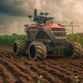 Revolutionizing Agriculture Robotics and Autonomous Vehicles. Generative AI Royalty Free Stock Photo