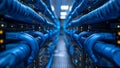 Revolutionizing cloud computing with intricate cable setup for unmatched performance. Concept Cloud