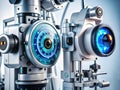 Revolutionizing Eye Care A Futuristic Eye Exam Machine for Advanced Diagnostics and Precise Analysis Royalty Free Stock Photo