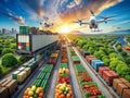 Revolutionizing Global Commerce How Technological Innovations are Shaping the Future of Shipping Supply Chains and Food Royalty Free Stock Photo