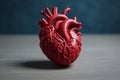 Revolutionizing Medicine: Studio Shot of 3D Printed Human Heart Medical Concept, Generative AI