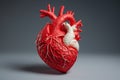 Revolutionizing Medicine: Studio Shot of 3D Printed Human Heart Medical Concept, Generative AI