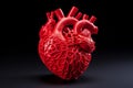 Revolutionizing Medicine: Studio Shot of 3D Printed Human Heart Medical Concept, Generative AI