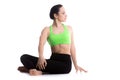 Revolved easy yoga pose Royalty Free Stock Photo