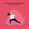 Revolved Side Angle Yoga Pose Illustration Royalty Free Stock Photo