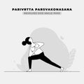 Revolved Side Angle Yoga Pose Illustration