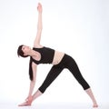 Revolved Triangle yoga pose Parivrtta Trikonasana Royalty Free Stock Photo